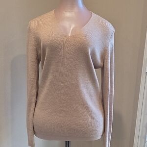 Elegant Beige V-Neck Sweater for Women